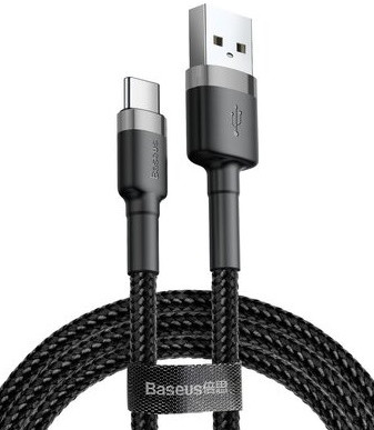 Кабель Baseus Cafule CATKLF-BG1 Type-C 3A 1м Черный