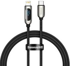 Кабель Baseus Display CATLSK-01 Type-C-Lightning 2.4A PD 20W 1m Черный