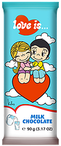 LOVE IS Молочный шоколад 90гр /22шт-упак/ (ПОЛЬША)