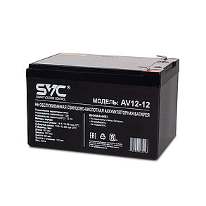 Батарея, SVC, AV(VP)12-12, Свинцово-кислотная 12В 12 Ач, Размер в мм.: 151*98*100, фото 4