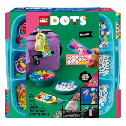 Lego DOTs Боьшой набор бирок для сумок надписи 41949