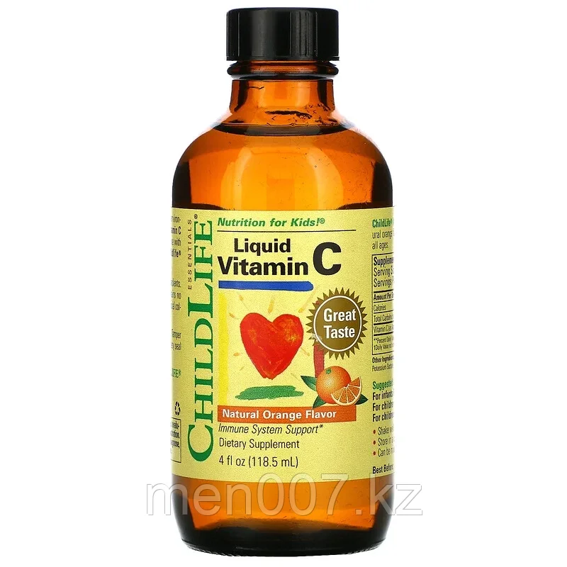 ChildLife, Essentials, жидкий витамин С, натуральный апельсин, 4 жидких унции (118, мл)