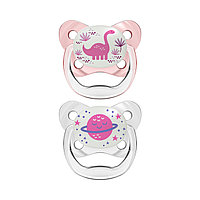 Пустышка силиконовая BPA-free ортодонтическая, ночная Dr. Brown's, 6+, с защитным колпачком, 2 шт