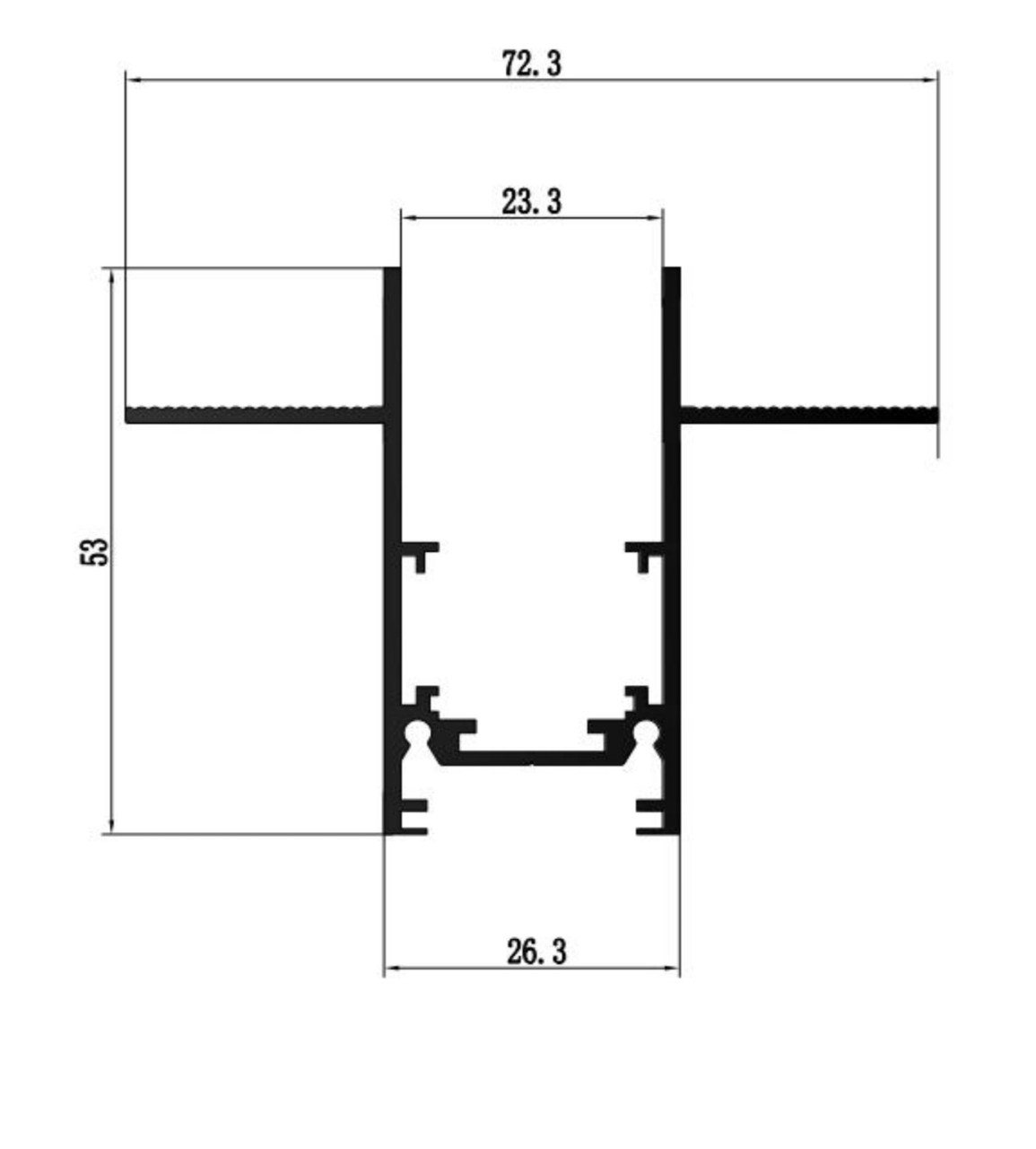 Магнитный шинопровод 48V LL-20C 1м (встраиваемый) - фото 2 - id-p98546048