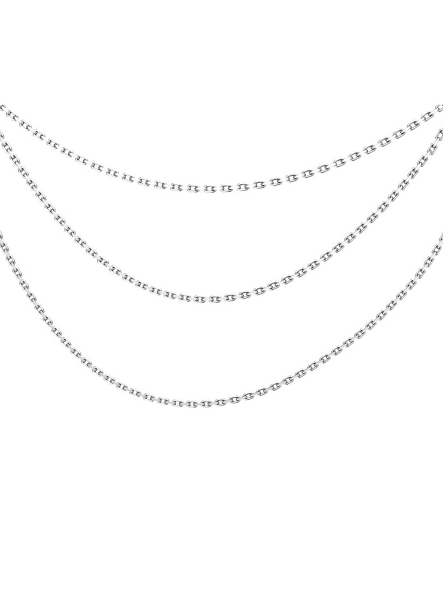 Серебряное колье TEOSA покрыто  родием, якорная 0310315-00245 размеры - 40 45