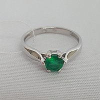 Серебряное кольцо с агатом зелёным TEOSA 10134-2983-AG покрыто родием