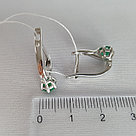 Серьги TEOSA 10234-2983-AG серебро с родием вставка агат зеленый, фото 3
