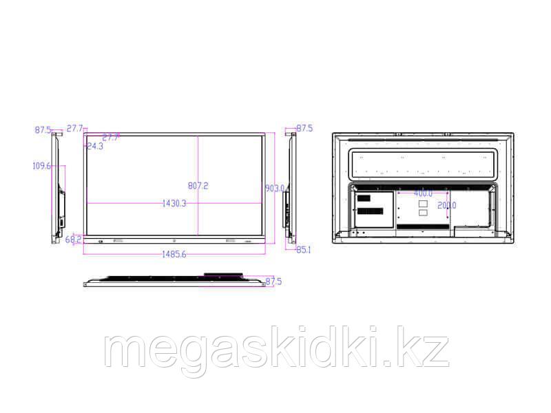 Интерактивная панель Intech DT-65DW (2+16 Gb) ver 9.0 - фото 3 - id-p98568944