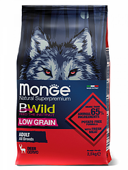Monge BWild (Олень) 2,5кг Низкозерновой Корм для взрослых собак всех пород Low Grain Deer All Breeds Adult
