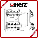 Коллектор для теплого пола на 3 выхода с расходомерами латунный (HERZ Австрия) 9 выходов, фото 2