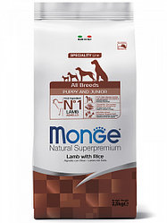 Monge ALL BREEDS P&J 2,5кг с Ягненком Сухой Корм для щенков всех пород, Lamb