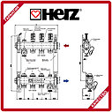 Коллектор для теплого пола на 3 выхода с расходомерами из нержавеющей стали (HERZ Австрия), фото 2