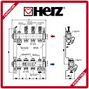Коллектор для теплого пола на 3 выхода с расходомерами из нержавеющей стали (HERZ Австрия) 12 выходов, фото 2