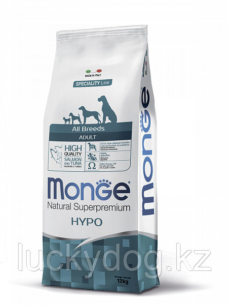 Monge ALL BREEDS Hypoallergenic 2,5кг Гипоаллергенный корм с лососем и тунцом для взрослых собак всех пород