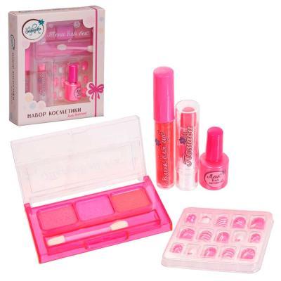 Зефирка K-0029-1 "Будь ярче!", Набор косметики "Розовый фламинго", с лаком для ногтей и накладными ногтями