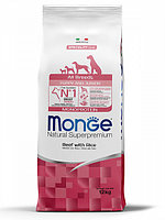 Monge 12 кг Puppy Junior сиыр еті, күріш. Dog All breeds Monoprotein Beef Rice барлық тұқымды күшіктерге арналған құрғақ тағам