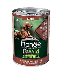 Monge Bwild (Ягненок) 400г беззерновой влажный корм для собак Grain Free Formula Cane All Breeds Adult Agnell