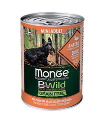 Monge Bwild (Утка) 400г беззерновой влажный корм для собак мелких пород.Grain Free Mini Adult Anatra