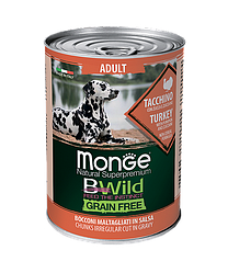 Monge Bwild (Индейка) 400г беззерновой влажный корм для собак Grain Free All Breeds Adult Tacchino