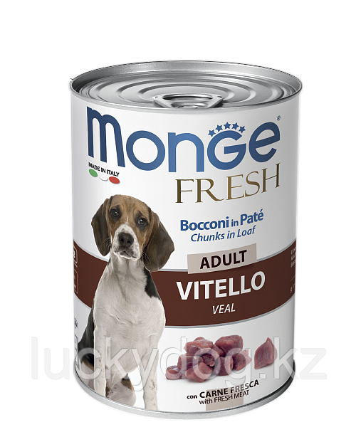 Monge Fresh 400г с телятиной мясной рулет для собак Chunks in Loaf - фото 1 - id-p57227634