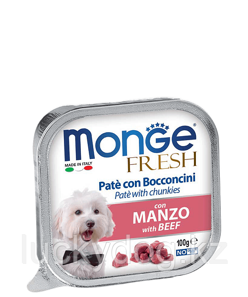 Monge Fresh 100г с Телятиной паштет для собак Pate with Chunkies Beef - фото 1 - id-p10602613