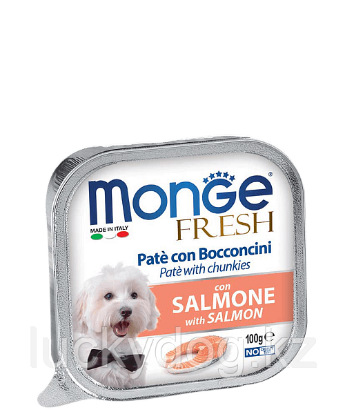 Monge Fresh 100г с Лососем паштет для собак Pate with Chunkies Salmone