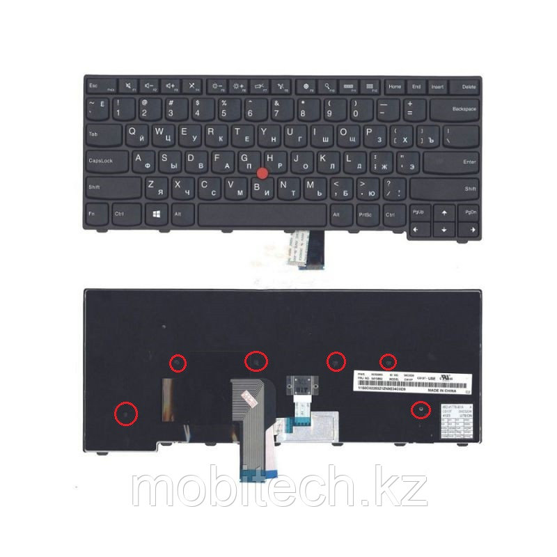 Клавиатуры Lenovo ThinkPad T440, L440, E440, T450 0 с подсветкой, клавиатура c RU/EN раскладкой,