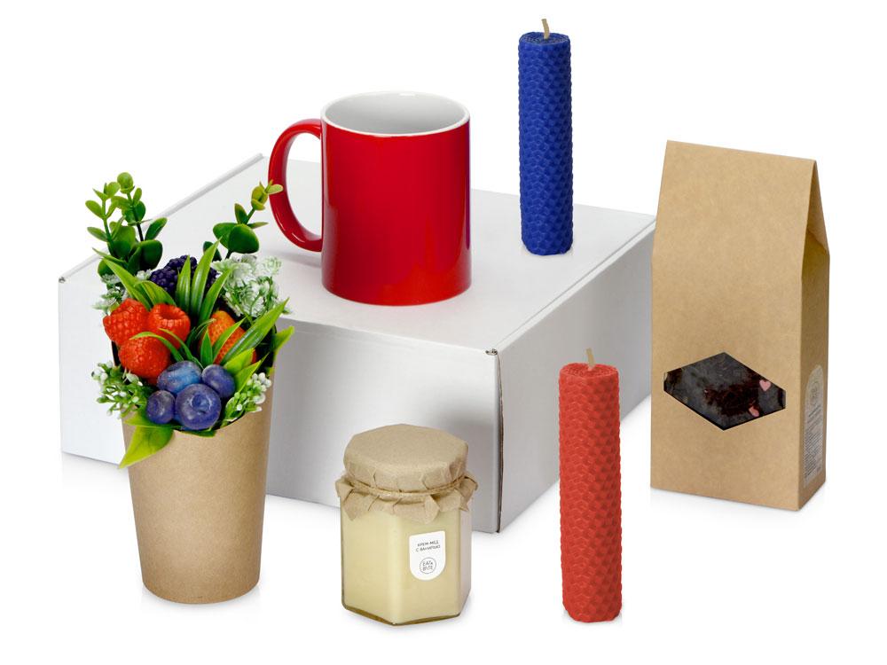 Подарочный набор Ягодный сад с чаем, свечами, кружкой, крем-медом, мылом - фото 1 - id-p98585186