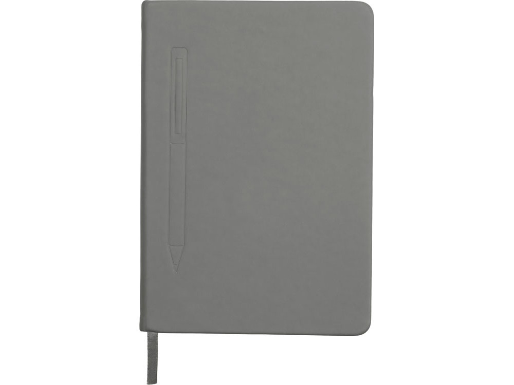 Блокнот А5 Magnet 14,3*21 с магнитным держателем для ручки, серый - фото 4 - id-p98585157