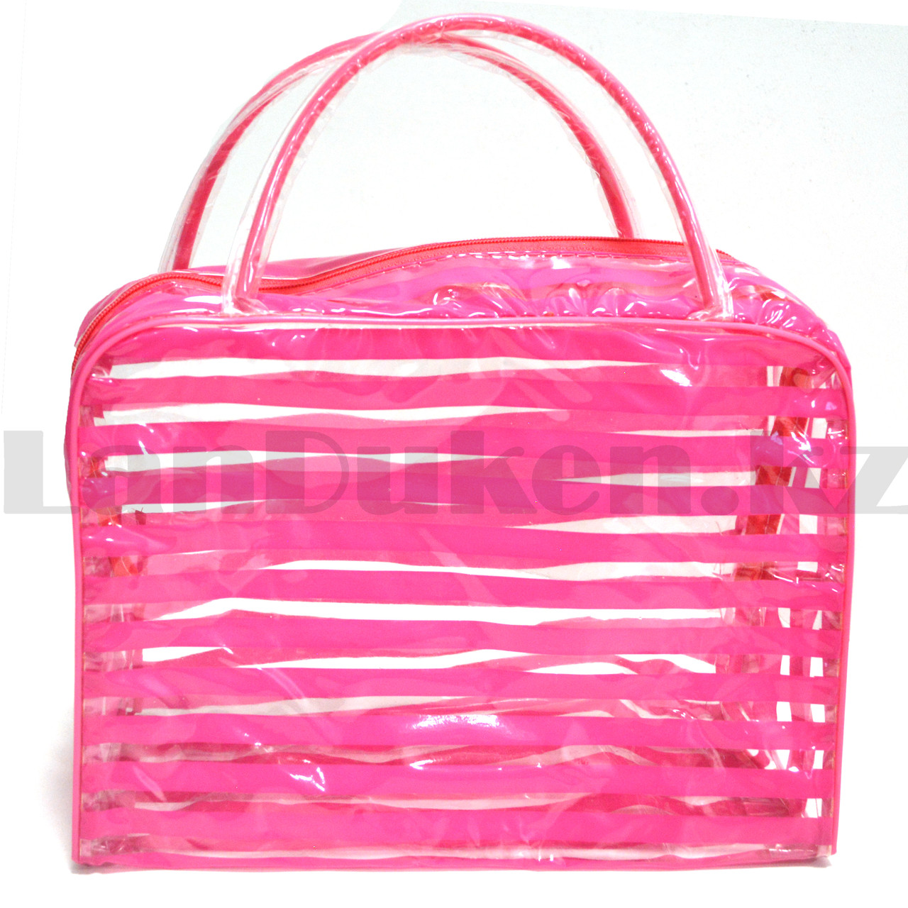 Косметичка сумка банная на молнии в полоску розовая - фото 10 - id-p98585404