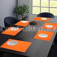 Салфетки сервировочные под тарелки набор 6 в 1 LiJie устойчивые к горячему оранжевые