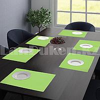 Салфетки сервировочные под тарелки набор 6 в 1 LiJie устойчивые к горячему зеленые