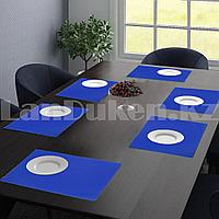 Салфетки сервировочные под тарелки набор 6 в 1 LiJie устойчивые к горячему синие