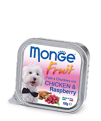 Monge Fruit 100г Курица с малиной Влажный корм для собак Pate & Chunkies with Chicken & Raspberry