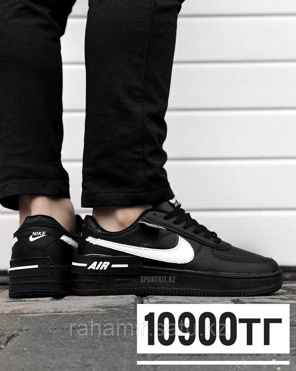Кеды Nike AF 1 Low чер бел лого 0011-7