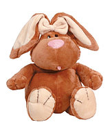 Мягкая игрушка Коричневый сидячий кролик, 40 см.