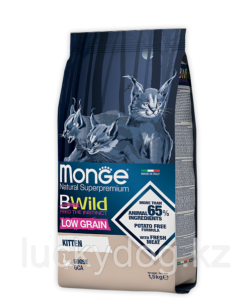 Monge KITTEN BWILD LG GOOSE Гусь низкозерновой корм для котят