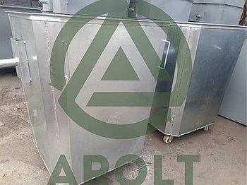 Оцинкованный нержавеющий мусорный контейнер для ТБО объемом 750 литров С крышкой, без колес