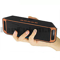 Колонка беспроводная стерео bluetooth-спикер с поддержкой FM-радио 208 оранжевая