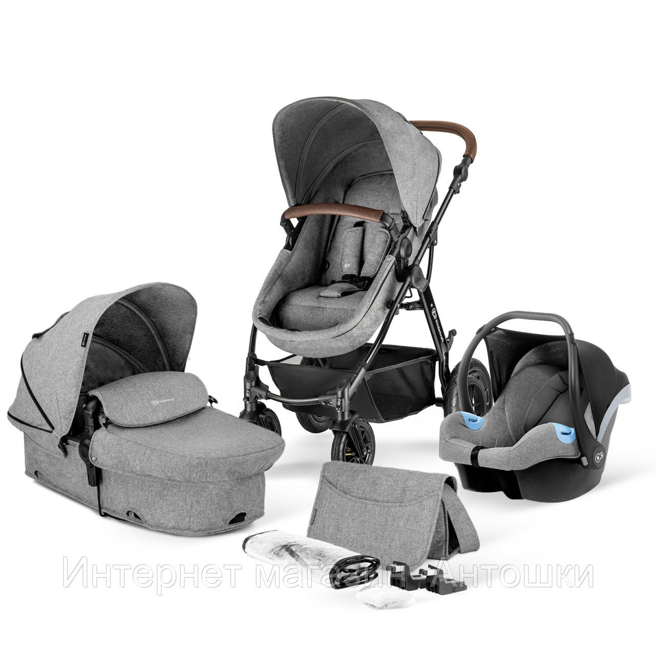 Коляска Kinderkraft 3в1 MOOV Grey Melange