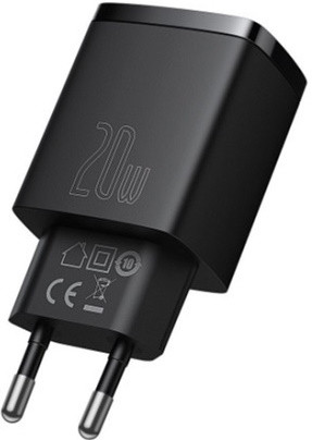 СЗУ Baseus Compact CCXJ-B01 USB+Type-C порты Быстрая зарядка 3A 20W, Черный