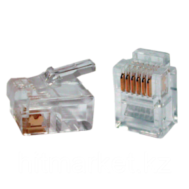ITK Разъём RJ12 UTP для кабеля кат.3 6P4C коннектор - фото 1 - id-p95966601