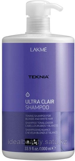 Шампунь для волос Lakme Ultra Clair Shampoo восстановление цвета, устранение желтизны 1000 мл - фото 1 - id-p98639127