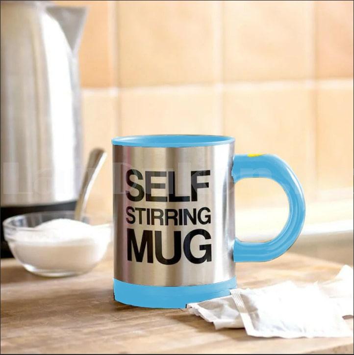 Термокружка мешалка на батарейках SELF STIRRING MUG (кружка самомешалка) голубая - фото 1 - id-p98645339