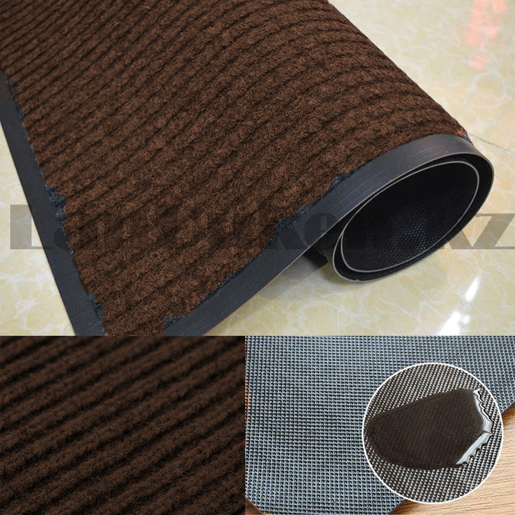 Грязезащитный придверный коврик на резиновой основе 90х60 см коричневый - фото 3 - id-p98645325