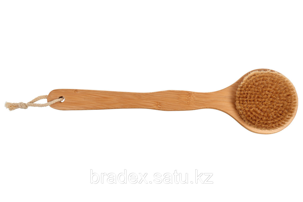 Щётка для сухого массажа из бамбука с щетиной кабана с ручкой 39 см - фото 2 - id-p98649085