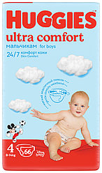 Подгузники Huggies Ultra Comfort Размер 4 Упаковка MEGA для мальчиков 66шт
