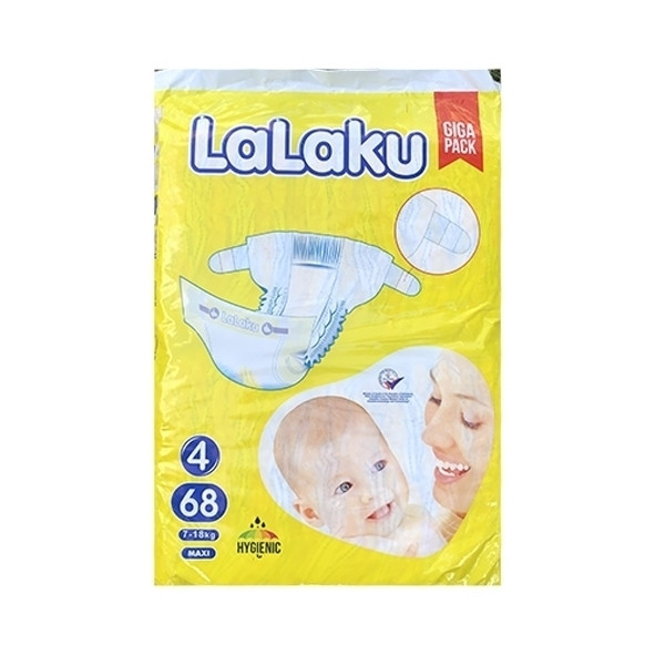 Подгузники детские Lalaku Maxi Размер 4 Упаковка Giga Pack 7-18 кг (68 шт)