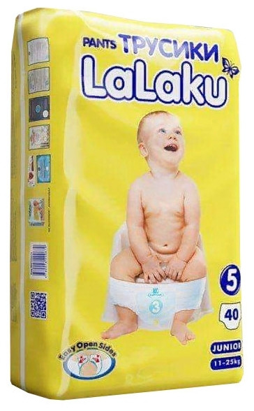 Подгузники-трусики детские Lalaku Junior Размер 5 (вес 10-17 кг 40 шт