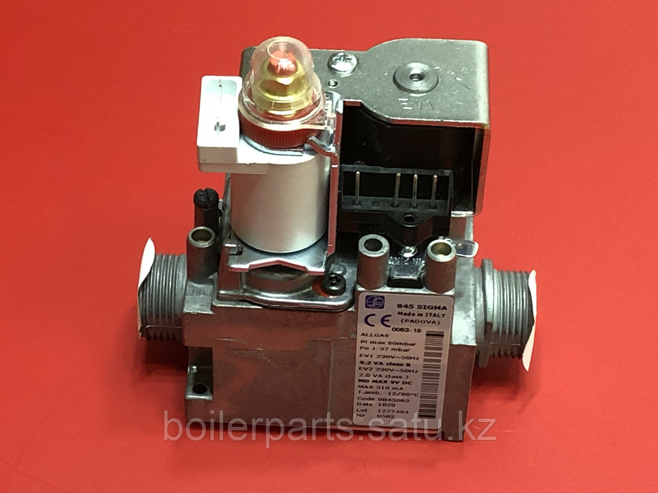 Газовый клапан Sit 845 SIGMA 0.845.057 Pi max 60mbar Po 1-37 mbar 9.2VA class J MAX 310 MA .Устанавливается на